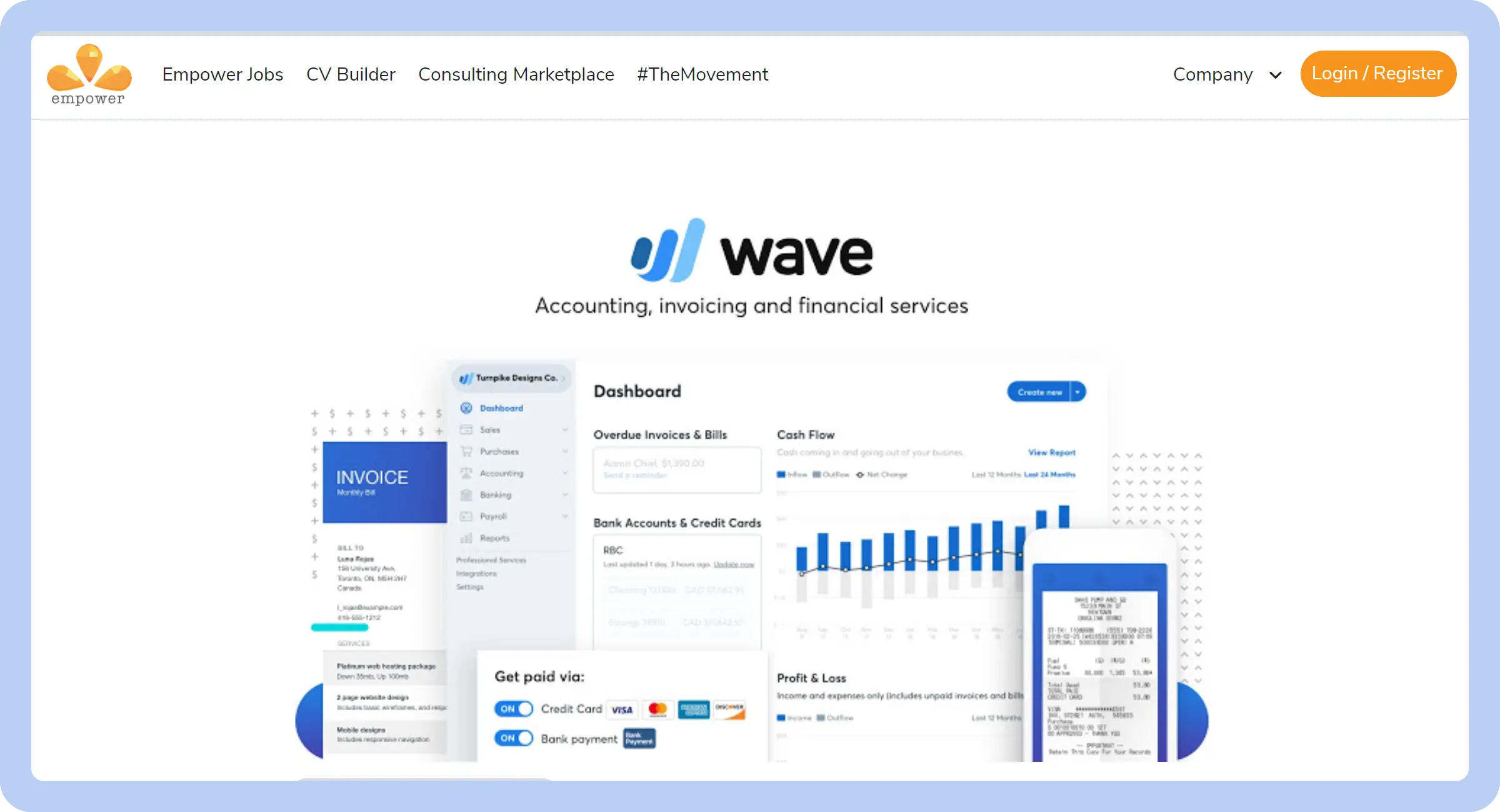 Compilation of tools available on Wave’s payroll software for small business.